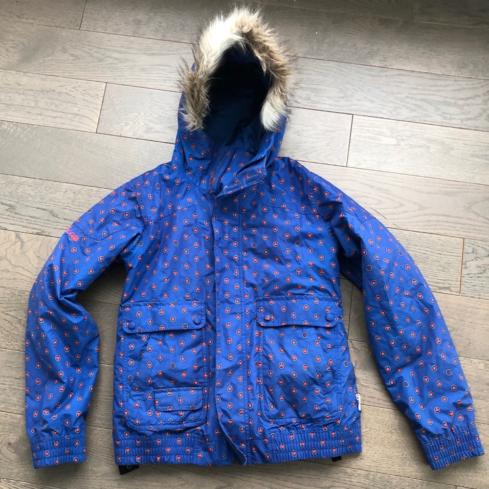 Burton Ski Snowboard Jacket w Detachable Fur Trim